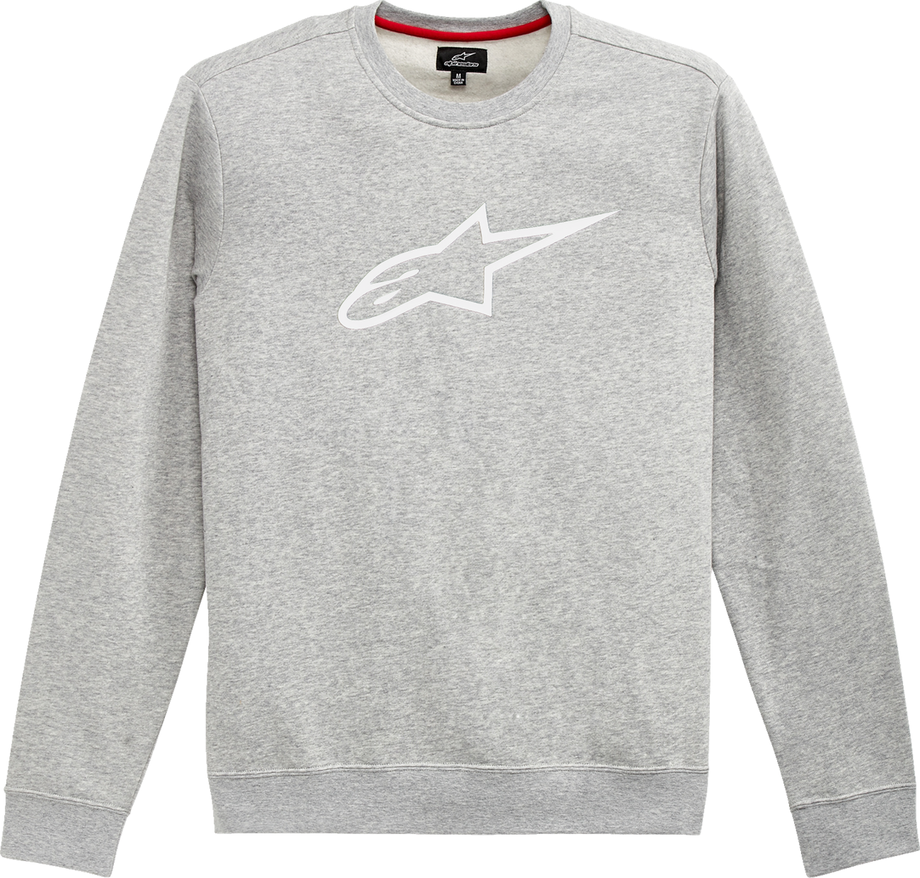 Alpinestars Ageless Crew Fleece hoodie in Heather Gray and White, XL size, featuring a soft knit fabric and casual fit.