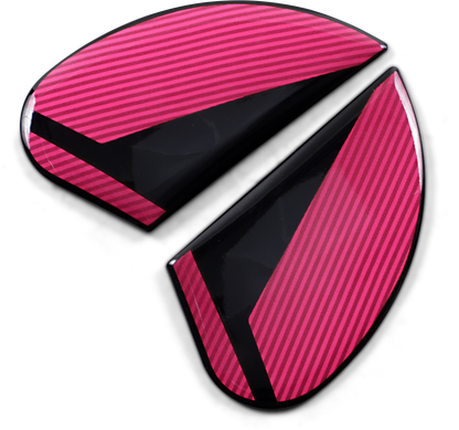 Pink ICON Airform™ Side Plates for Conflux helmet, featuring sleek design and ventilation details, by Bill's Exhausts.