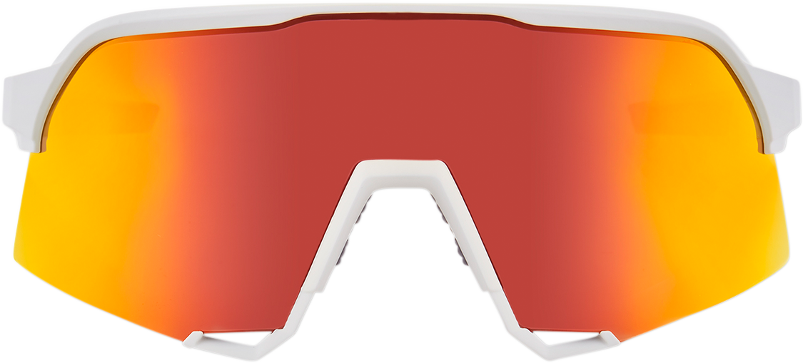 100% S3 Sunglasses - White - Red Mirror 60005-00009 - Howling Moto