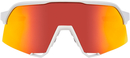 100% S3 Sunglasses - White - Red Mirror 60005-00009 - Howling Moto