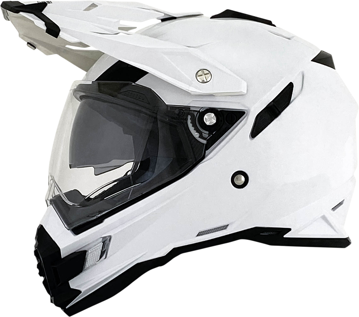 Pearl white AFX FX-41DS motorcycle helmet in large size, featuring a sleek design and clear visor.
