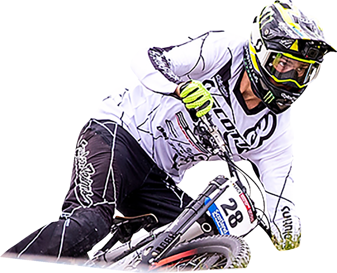 Scott Fury Goggle in Camo Gray and Yellow with Silver lenses, designed for motorcycle riding, by Bill's Exhausts.