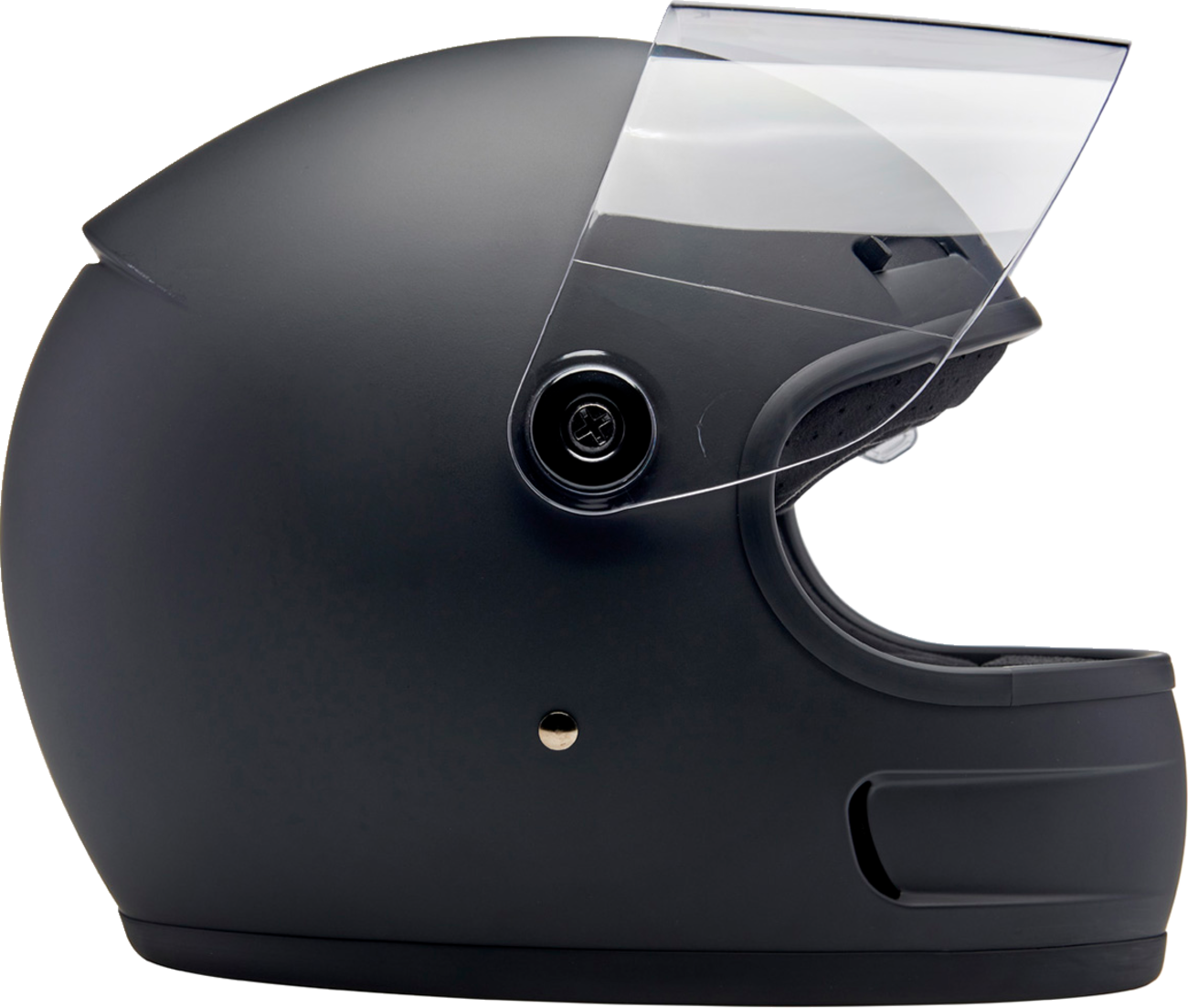 BILTWELL Gringo SV helmet in flat black, large size, with a sleek motorcycle helmet design and matte finish.