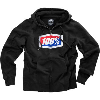 100% Official Fleece Zip-Up Hoodie - Black - XL 20032-00013 - Howling Moto