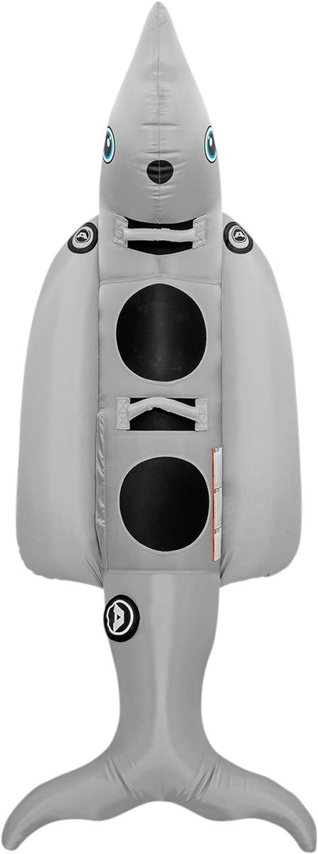 Dolphin-shaped water towable tube by Bill's Exhausts, designed for fun water sports and riding behind boats.