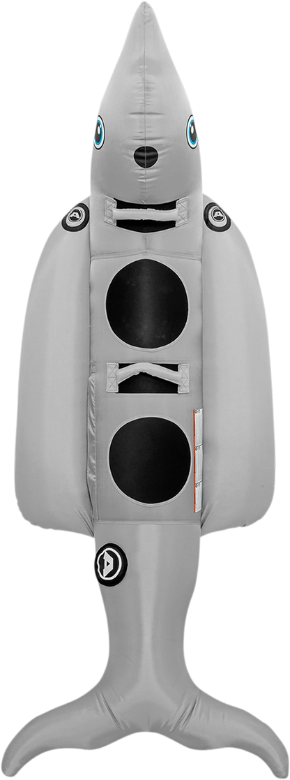 Dolphin-shaped water towable tube by Bill's Exhausts, designed for fun water sports and riding behind boats.