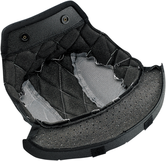 Black and silver BILTWELL Gringo/Gringo S helmet liner in XS size, shown in close-up with product details.