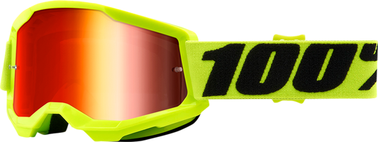 100% Youth Strata 2 Goggles - Yellow - Red Mirror 50032-00003 - Howling Moto