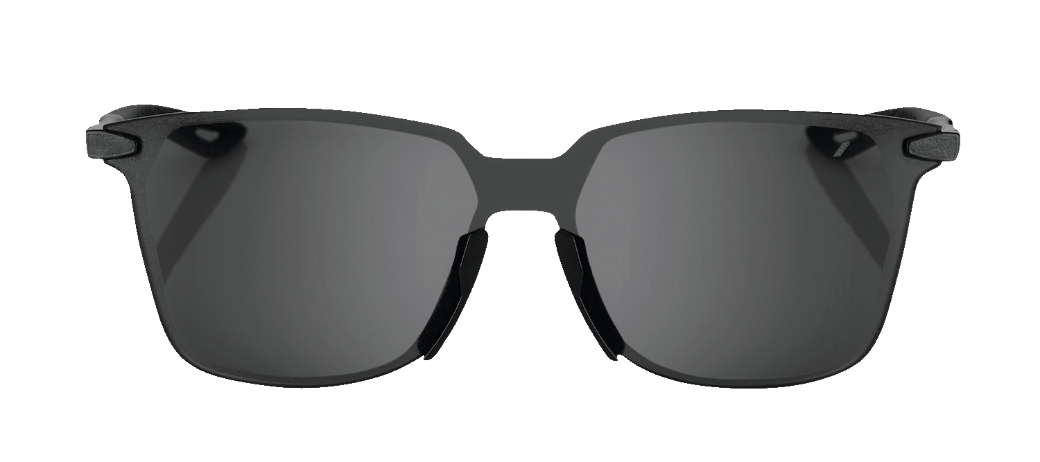 Bill's Exhausts 100% Legere square sunglasses in polished black with smoke lenses, stylish and modern eyewear.