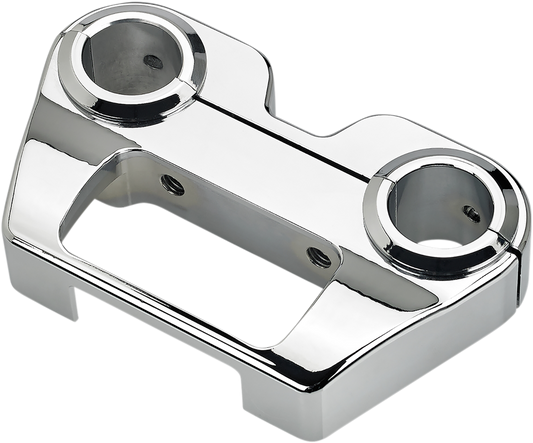 Chrome BILTWELL Billet Dash Panel for Harley Davidson motorcycle, featuring a sleek, polished body design with mounting details.