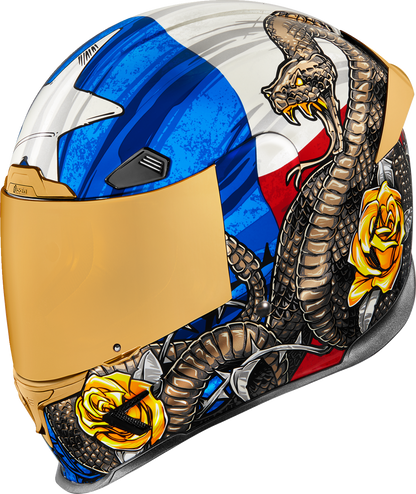 ICON Airframe Pro™ helmet in Tejas Libre Glory design, XL size, with sleek aerodynamic helmet shape and detailed graphics.