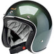 BILTWELL Bonanza helmet in metallic Sierra green, large size, with sleek helmet design and matte finish.