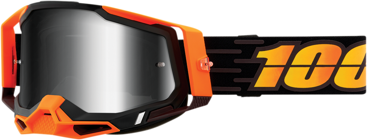 Bill's Exhausts Racecraft 2 Goggles with silver mirror lenses, featuring a sleek design for racing or costume use.