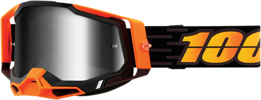 Bill's Exhausts Racecraft 2 Goggles with silver mirror lenses, featuring a sleek design for racing or costume use.