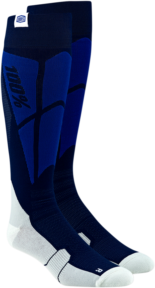 100% Hi-Side Performance Socks - Navy/Gray - Large/XL 24008-264-18 - Howling Moto