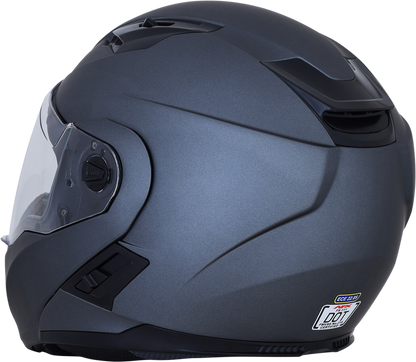 Frost gray AFX FX-111 motorcycle helmet in medium size, featuring a sleek design and clear visor for safety and style.