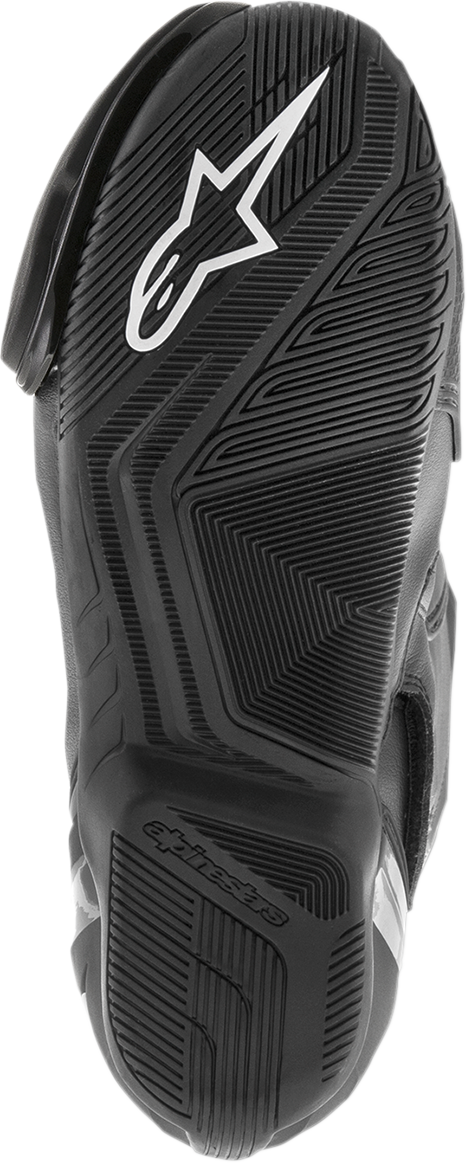 Black Alpinestars SMX-S motorcycle riding boots with sturdy design and protective features, size US 13.5 / EU 49.