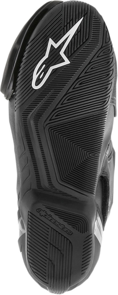 Black Alpinestars SMX-S motorcycle boots in US 6.5 / EU 40 with protective features, shown from the side angle.