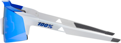 100% Speedcraft SL Sunglasses - White - Blue Mirror 60008-00003 - Howling Moto