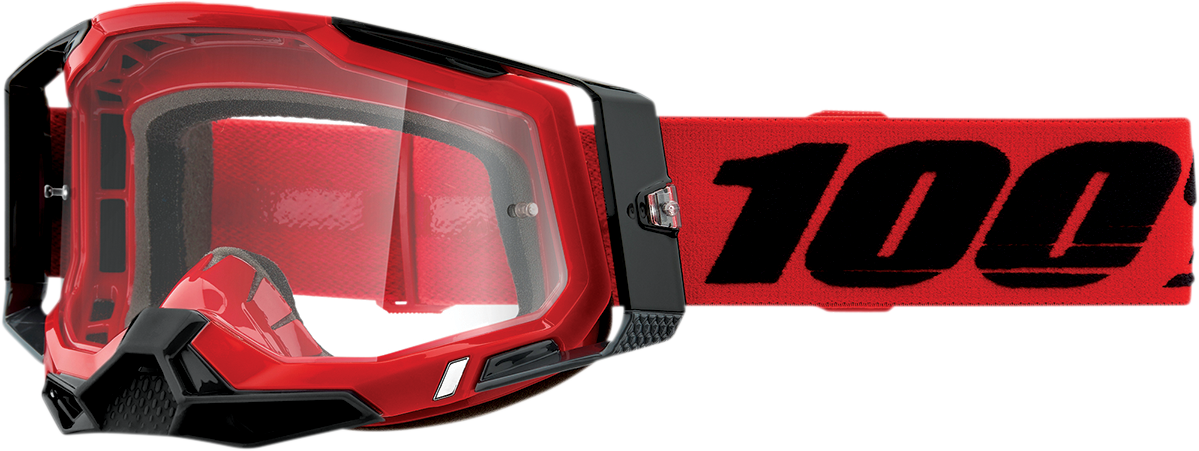 100% Racecraft 2 Goggles - Red - Clear 50009-00003 - Howling Moto