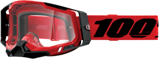 100% Racecraft 2 Goggles - Red - Clear 50009-00003 - Howling Moto