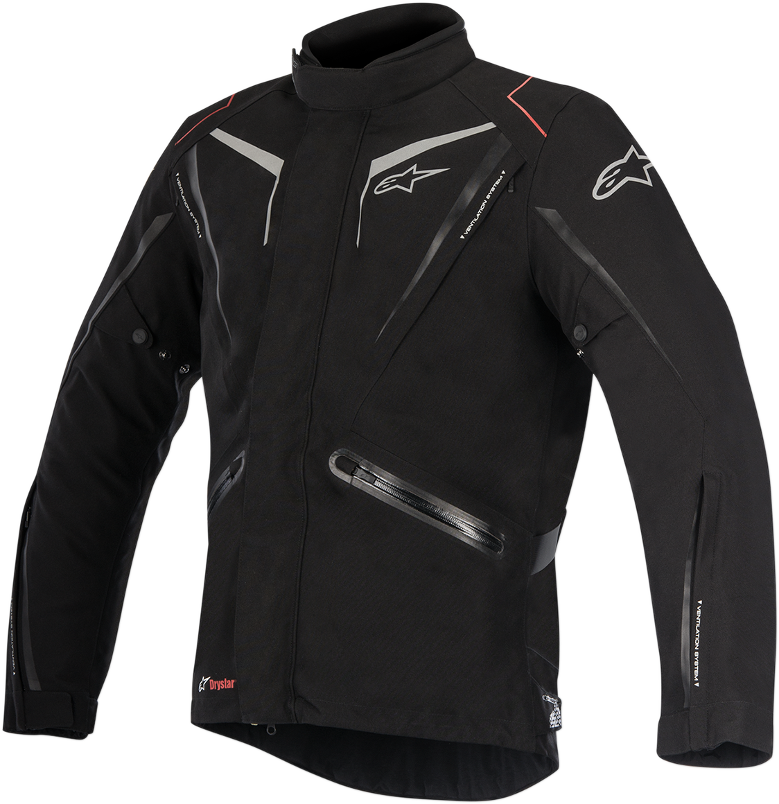 Alpinestars Yokohama Drystar® motorcycle jacket in black, XL size, featuring durable fabric and protective design.
