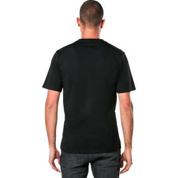 Black and white Alpinestars Ageless 2.0 CSF T-Shirt in XL, featuring a crew neck and printed logo design.
