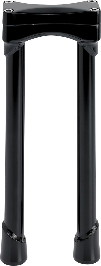 Black BILTWELL Risers Murdock oversized 12-inch handlebars for motorcycles with a sleek, wide design and durable construction.