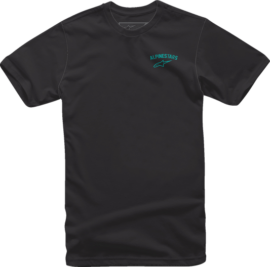 Black Alpinestars Speedway T-Shirt in Medium, featuring the Alpinestars logo, designed for casual and athletic wear.