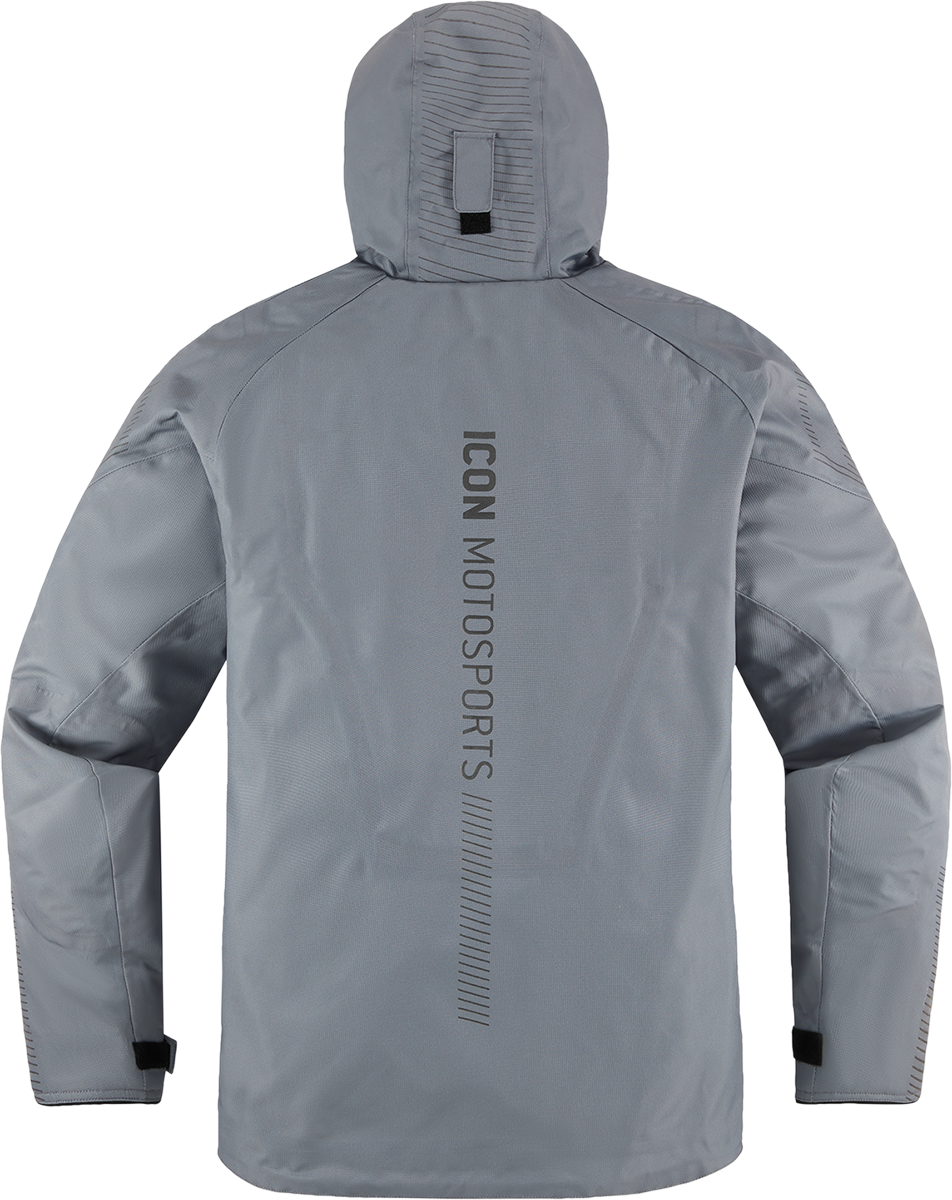 Gray ICON PDX3™ jacket in 3XL size, featuring a sleek design and durable fabric, from Bill's Exhausts.