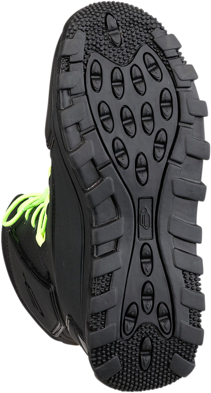 Black and Hi-Viz ARCTIVA Advance Boots by Bill's Exhausts, size 10, with sturdy design and reinforced soles.