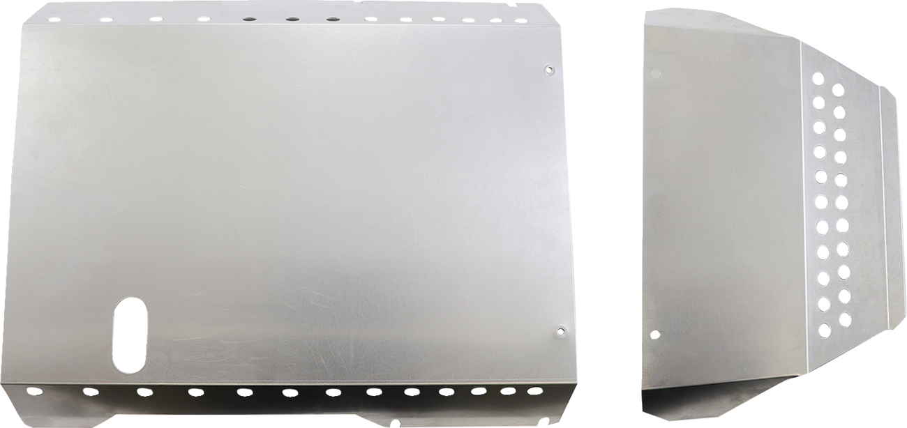 Show Chrome aluminum belly pan engine cover for motorcycle, designed for durability and sleek performance.