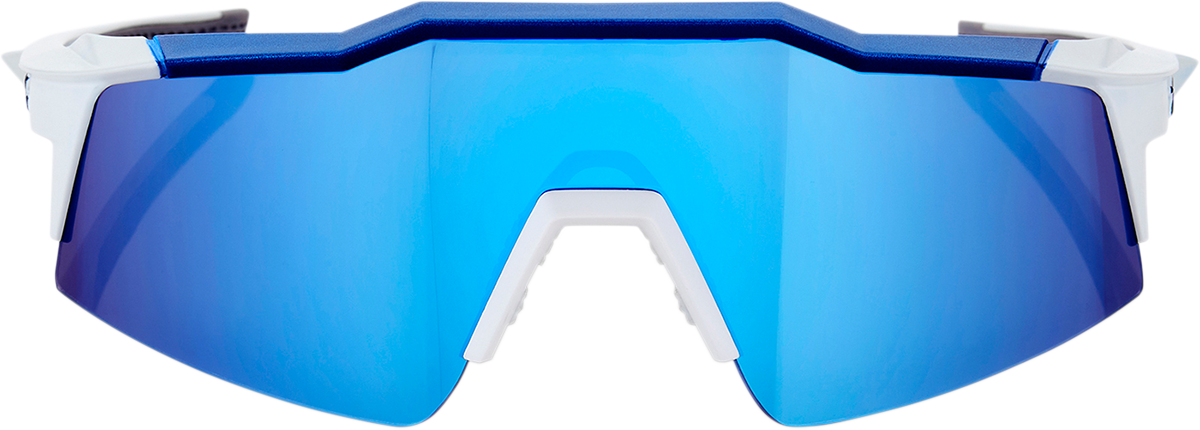 100% Speedcraft SL Sunglasses - White - Blue Mirror 60008-00003 - Howling Moto