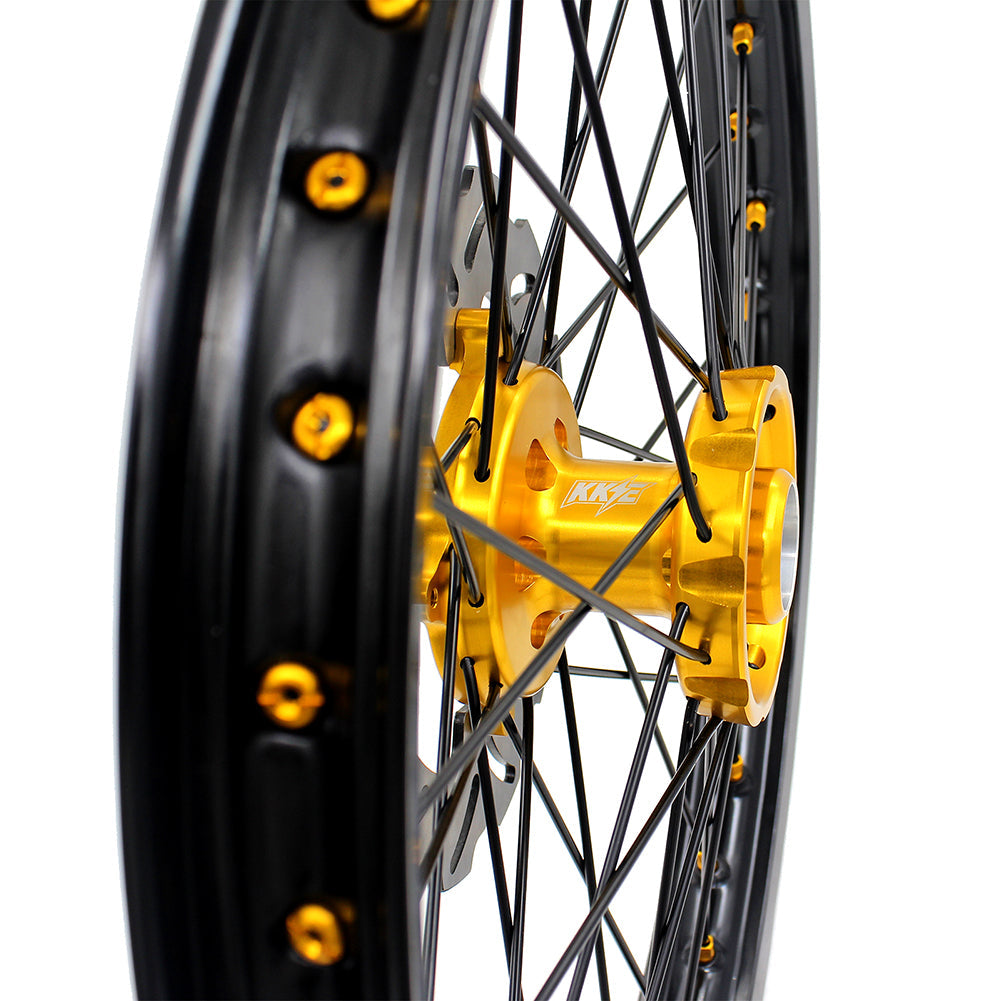 KKE 21 & 19 MX Wheels Rims for SUZUKI RMZ250 2007-2024 RMZ450 2005-2024 Black Spokes - Howling Moto