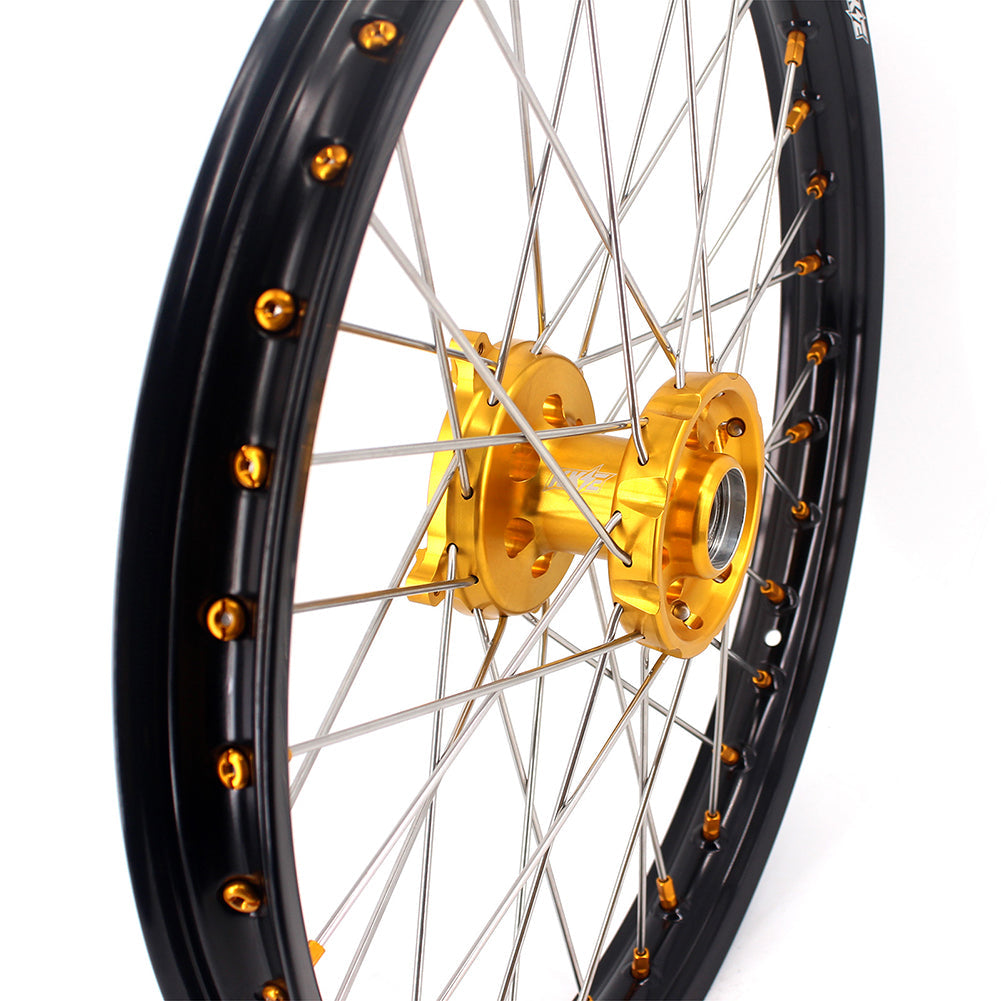 KKE 21 & 18 Enduro Rims for Suzuki RMZ250 2007-2022 RMZ450 2005 Gold Nipple - Howling Moto