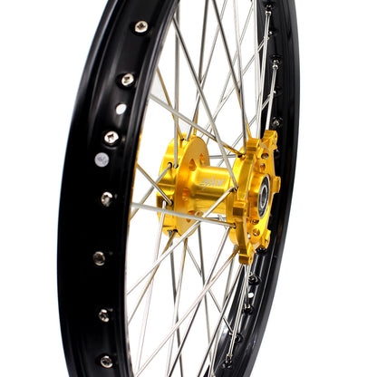 KKE 21 & 19 Wheels for Suzuki RMZ250 2007 RMZ450 2005-2024 Gold&Black - Howling Moto