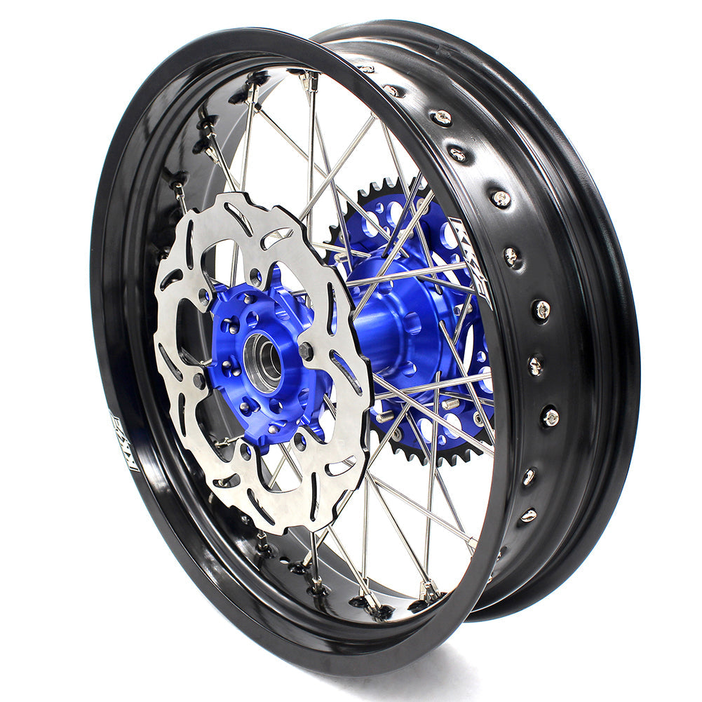 KKE 3.5/4.25*17inch For KAWASAKI KX250F KX450F 2006-2018 Supermoto Rims With Disc&Sprocket Blue - Howling Moto