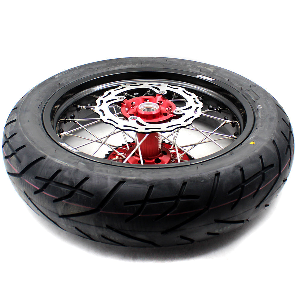 KKE 17 Inch Supermoto Wheels Tires for SUZUKI RMZ250 2007-2024 RMZ450 2005-2024 - Howling Moto