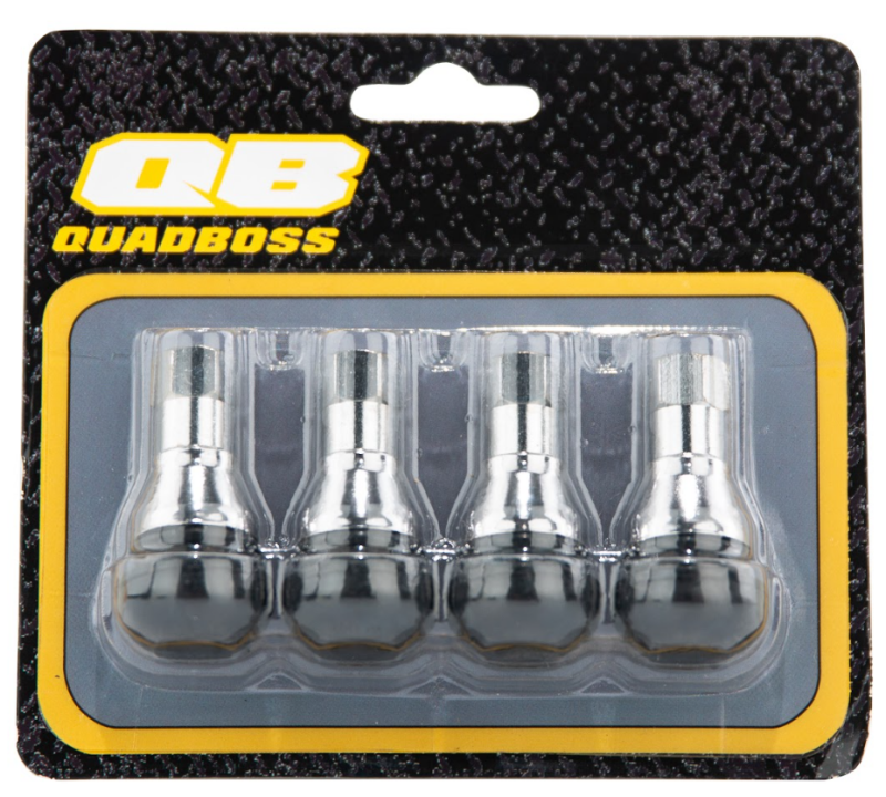 QuadBoss TR412C chrome valve set for powersports vehicles, featuring durable metal construction and polished chrome finish.