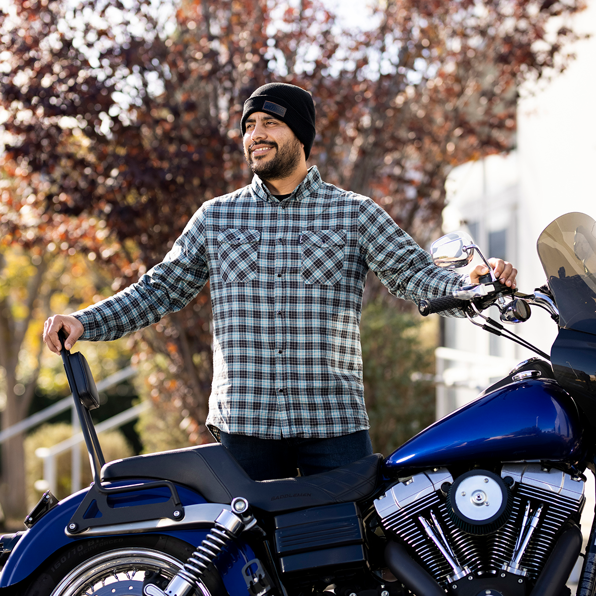 Bill's Exhausts BILTWELL Pacific Flannel Shirt in medium, featuring a classic plaid pattern and button-up style.