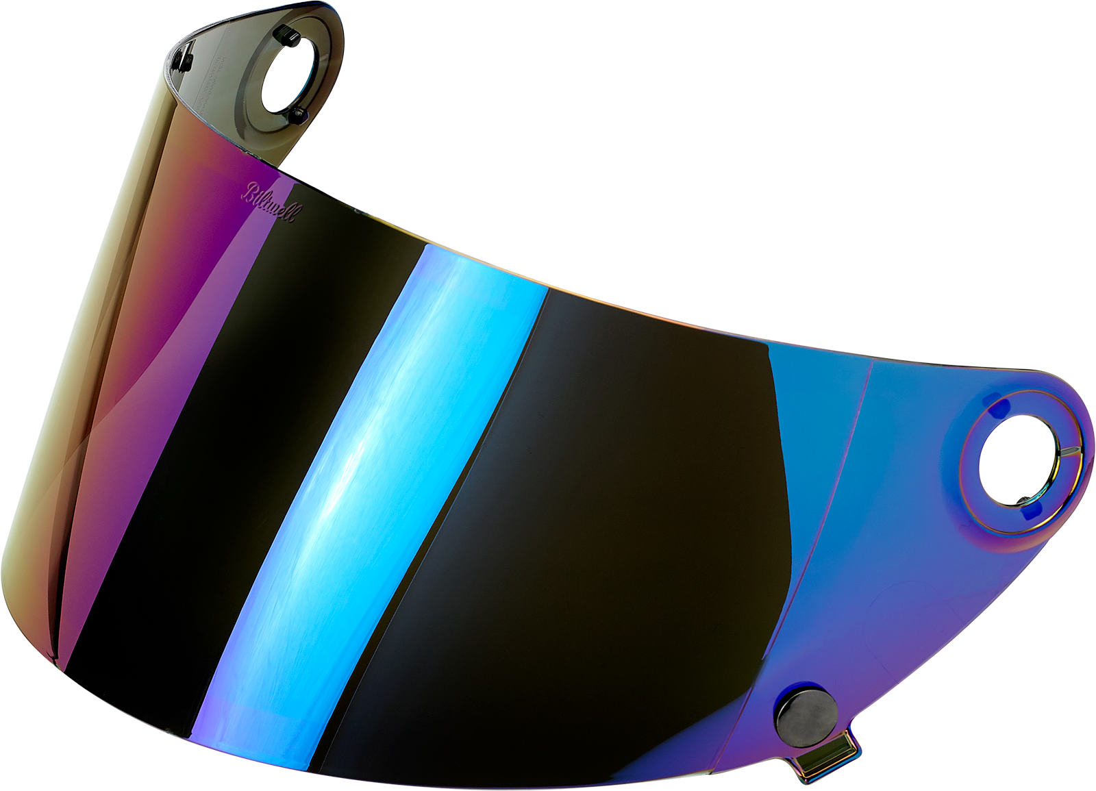 BILTWELL Gringo S Gen 2 helmet shield with rainbow mirror finish, flat style, designed for motorcycle helmets.