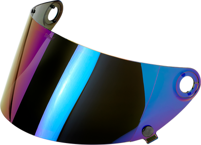 BILTWELL Gringo S Gen 2 helmet shield with rainbow mirror finish, flat style, designed for motorcycle helmets.