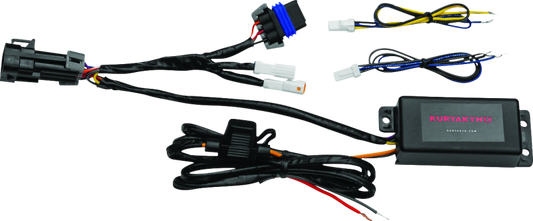 Kuryakyn Signal Splitter Module 3-Wire for Indian Scout models, showing the compact electronic component with wiring.