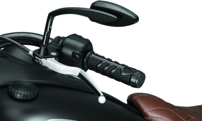 Kuryakyn Spear Grips for Indian Motorcycles with chrome finish, featuring vibration reduction and comfortable handlebar grip design.