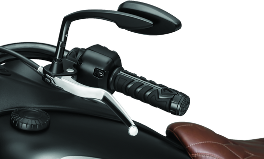 Kuryakyn Spear Grips for Indian Motorcycles with chrome finish, featuring vibration reduction and comfortable handlebar grip design.