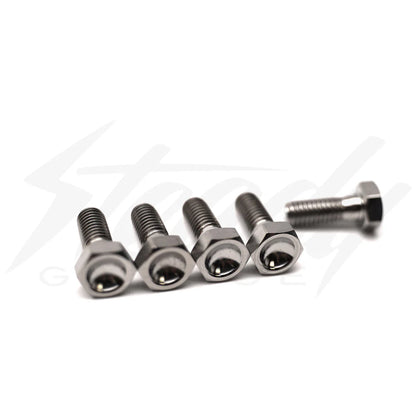 Chimera Engineering GR-5 titanium M6x10mm rotor bolts for Honda Grom, Dax, Monkey, Super Cub motorcycles, hardware bolts.
