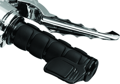 Kuryakyn ISO motorcycle grips for metric cruisers in black, featuring non-slip surface and vibration dampening for comfortable handling.