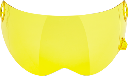 Yellow BILTWELL Lane Splitter Gen 2 motorcycle helmet shield, clear visor and yellow accents, designed for Bill's Exhausts helmets.