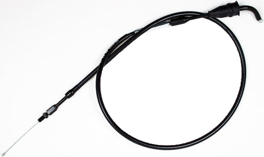 Black vinyl motorcycle and ATV throttle cable by MOTION PRO, part 05-0285, with metal fittings and durable construction.