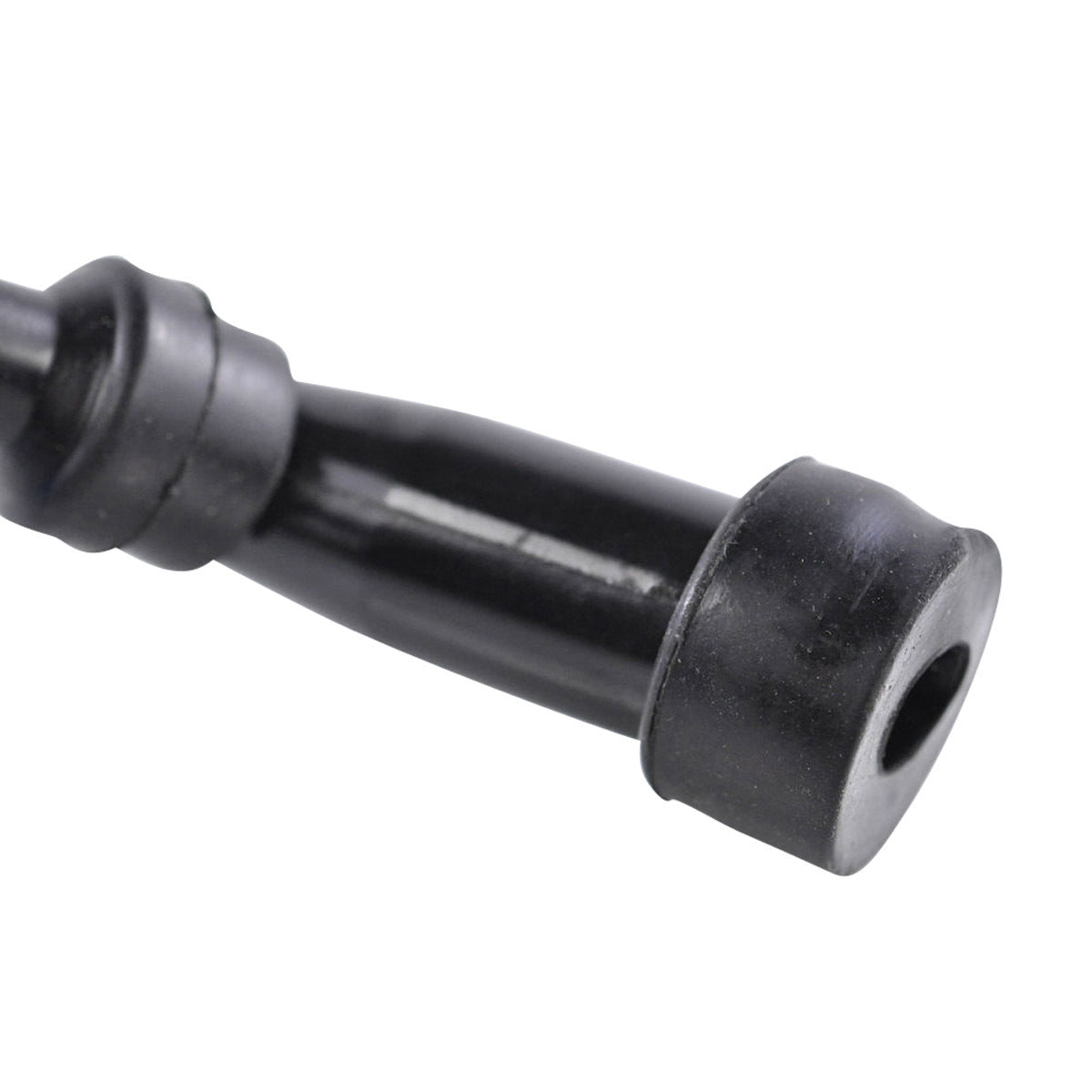 RM STATOR external ignition coil with spark plug cap, motorcycle part RM06003, showing the coil and attached cap.